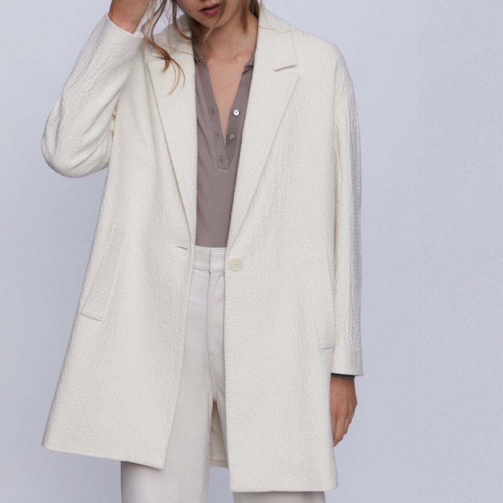 Zara textured wool blend coat